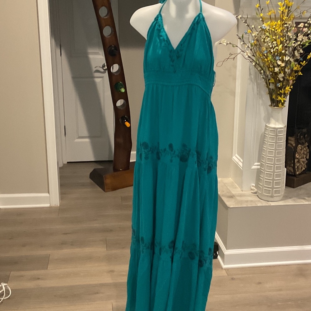 Lovestitch Teal Halter Maxi Dress